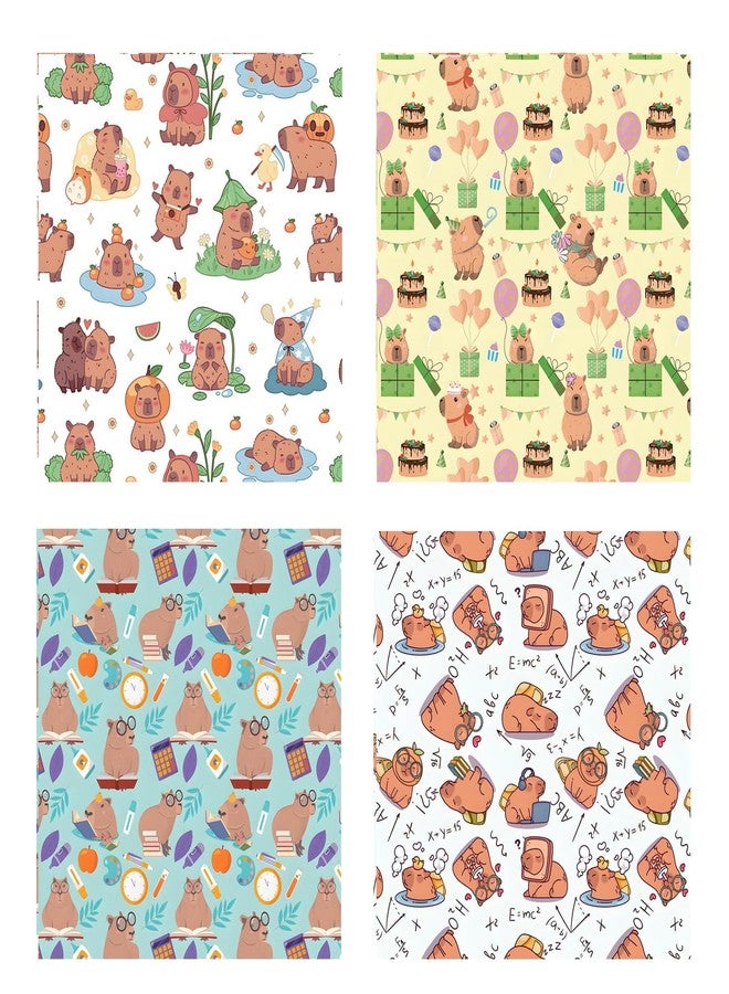 سكويشي 4 قطع من ورق تغليف الهدايا، ورق تغليف لتغليف الهدايا، لفة ورق تغليف بأوراق كبيرة متعددة الألوان لهدايا أعياد الميلاد والكريسماس والعطلات - Image 1